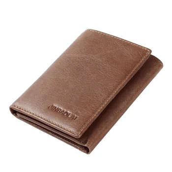 Jinbaolai Mærke Vintage Mænds Ægte læder tegnebog lille mand pung kortholderen penge taske til mænd