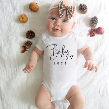 Familie Ser Beklædning Nye År 2021 Daddy Graviditet Bekendtgørelse T-shirts Matchende Udstyr Sommeren Mor Og Baby Pige