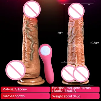 Realistisk Varme Dildo Vibrator Sex Legetøj til Voksne Mænd, Kvinder, Homoseksuelle Silikone Cock Vibrerende Penis i Skeden Anal Stimulator Massageapparat