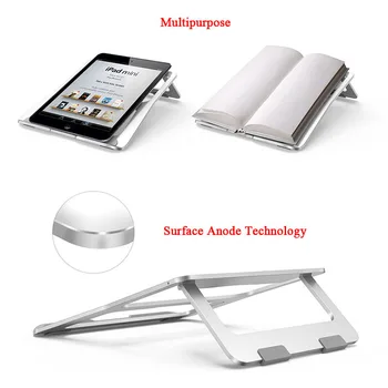 Folding Portable Bærbare computer Stå Betragtningsvinkel/Højde Justerbar Kvalitet Aluminium Beslag til bogen ipad