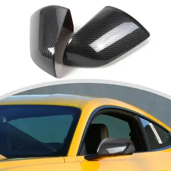 2stk ABS Carbon Fiber bakspejlet Hætten-Shell boliger Trim Bil Tilbehør Til Ford Mustang-2019