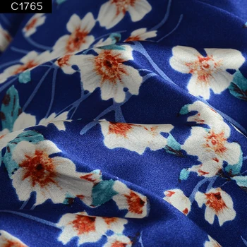 HYSK silke crepe satin stof eng vintage blomst brugerdefineret digital print vævet engros charmeuse materiale til kjole C1761