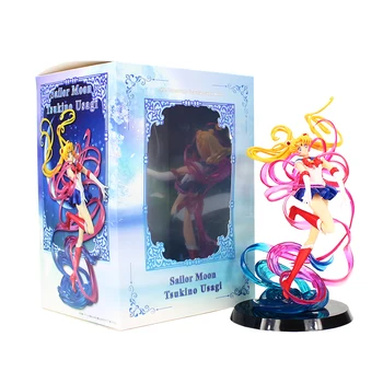 20cm Sailor Moon Figur Toy Tsukino Skønhed Petit Chara Temmelig Værge Krystal Magt Make Up Model Doll Gave til Børn