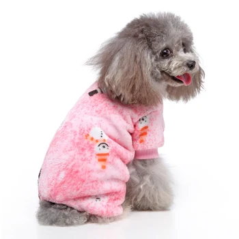 Jul Pet Pyjamas Kat Tøj til Hunden Buksedragt Halloween Kat Kostume Varm Hund Pyjama Vinter Chihuahua Pels Sleepingwear 35