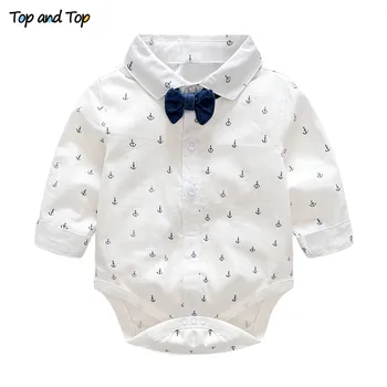 Baby Drenge Jul Sæt Tøj med Lange Ærmer, butterfly, Romper Shirt+Hofteholder Bukser 2Pcs/Sæt Tøj, der Passer til Toddler Drenge 3M-24M