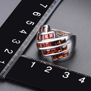 5.06 Karat Naturlig Granat vielsesringe Massiv 925 Sterling Sølv Ædelsten Ring Fine Smykker, Specielle Design Gaver til Kvinder