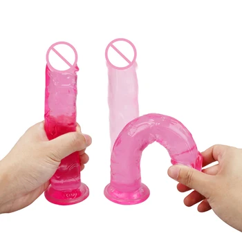 Kæmpe Jelly Dildo-Legetøj for Voksne Erotisk Stærk sugekop Dildo Anal Butt Plug Realistisk Penis G-spot Orgasme sexlegetøj til Kvinde 18234