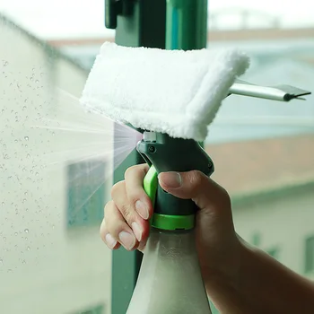 Congis 3 I 1 Spray Glas Børste Microfiber Klud Hoved Silikone Skraber Vindue Clean Tool Bil Rengøring Brush cleaner