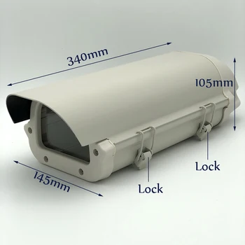 Eksterne Aluminium Street Vandtæt CCTV overvågningskamera Boliger Tilfælde Skjold med Ren Forrude & To Låse