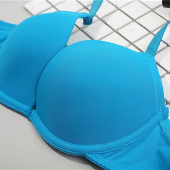 Mozhini forår sommer problemfri sexet push up bh undertøj duoble cup kvindelige bra for studerende pige lille bryst, bra 32 34 36 38 AB