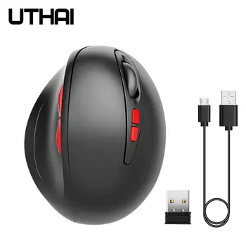 UTHAI DB40 nye 2,4 G trådløs mus vertikal mus 7-knappen ergonomisk 2400dpi mus indbygget batteri