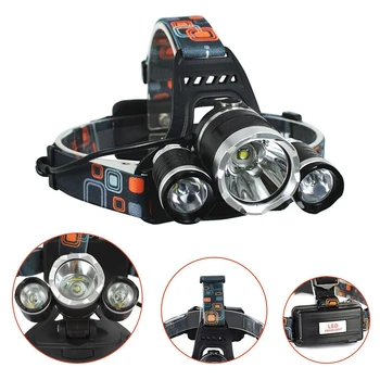Lys 12000LM 3 x XML T6 LED Genopladelige HeadTorch Forlygte Lampe