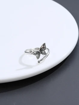 GOMAYA 925 Sterling Sølv Gennembrudt Butterfly Ringe Til Kvinder Cubic Zircon Sølv Justerbar Ring Bryllup Smykker Nye Ankomst