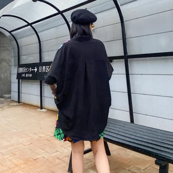 XITAO Brev Print Patchwork To delt Sæt Kvinder Løs Mode Elastisk Talje Personlighed 2020 Nye Sommer Streetwear ZP2036
