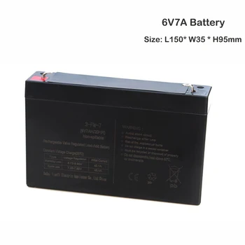 6V7AH Opbevaring 7AH Batteri 6V Bly-syre-Genopladelig Akkumulator Til Børns Elektroniske Legetøj Bil bordlampe LED Lys 18340