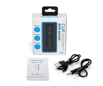 Kebidu Mini-5V / 1A Pen Klip Bluetooth-Modtager 3,5 mm Aux-Indgang Mikro-USB-Multi-function-knappen med MIC for Smart Phone-Enhed