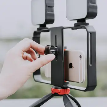 Fotografering Dæmpbar Selfie LED Lys Af Lampe W Mikrofon mobilholder Stativ og Stå, For Youtube-Tiktok Live Broadcast Vlog