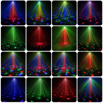 LED Disco laserlys RGB Projektor Part Lys 60 Mønstre DJ Magic Ball Laser Party Ferie Jul Fase Belysning Effekt