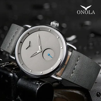 Casual ur mænd brand ONOLA quartz armbåndsur enkel waterpoor læder man se Luksus-ure