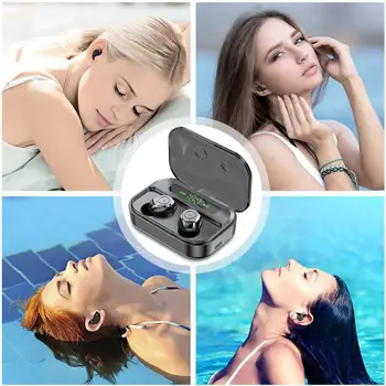 IPX7 Vandtæt TWS M7s Blutooth 5.0 Hovedtelefoner Trådløse Hovedtelefoner Vandtætte Øretelefoner med Charing Tilfælde Bluetooth-In-ear-Headset