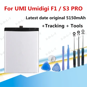 5150mah S3 Pro Batteri til Umi Umidigi S3 Pro F1/ F1 Spille Erstatte Mobiltelefon Batterier +Sporing + Værktøjer