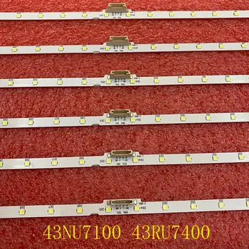 10 STK LED-baggrundsbelysning strip for Samsung 43NU7100 UE43NU7170U UN43NU7100 UE43NU7100 UE43NU7120 UE43NU7170 UN43RU7400 BN61-15482A