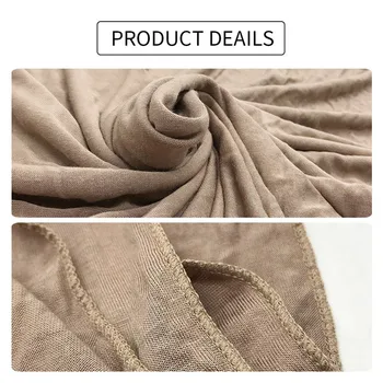 2021Hot salg soild kvinder Jersey tørklæde af bomuld Islamiske muslimske hijab store cover-up pashmina lang kvindelige foulard hoved tørklæder