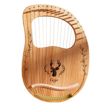 Lyre Harpe 16 Strenge Mahogni Træ Lud Harpe med Tuning Hammer Bære Taske Instrument for Begyndere 18561
