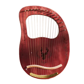Lyre Harpe 16 Strenge Mahogni Træ Lud Harpe med Tuning Hammer Bære Taske Instrument for Begyndere