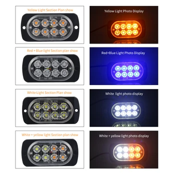 4stk 12V 8 Led-lys Gul/rød/hvid/blå Bil, Trailer, Lastbil, Motorcykel side markør lys Tænde Lys Bar Indikatorer lampe