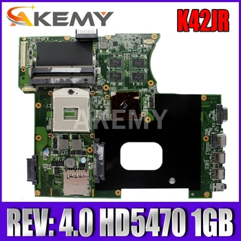 Akemy K42JR Laptop bundkort DDR3 For Asus k42j K42JZ K42JB K42JY X42J Bærbar Mainboa testet intakt REV: 4.0 HD5470 1GB