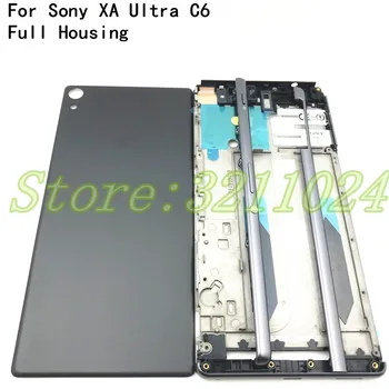 Fuld Boliger Midterste Forreste Ramme Bezel Boliger Til Sony Xperia XA Ultra C6 F3215 F3216 F3212+ Side Jernbane-Stribe med Knapper Side