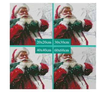 5D Diy Daimond Maleri korssting Santa Claus 3D-Diamond Mosaik Fuld Runde Rhinestones Malerier, Broderier Glædelig Jul