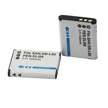 2 stk D-LI88 D LI88 DB-L80 li-ion Digital Kamera Batteri DB L80 Til Sanyo VPC-CG10 VPC-CG20 For PENTAX VPC-CG88 CG100 18706