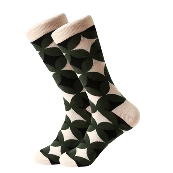 LETSBUY 2018 NYE 5 par/mange mænds bomuld sokker klassiske business casual sokker geometriske mand kjole crew sokker party gave sok
