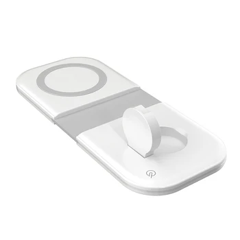 Foldbar Magnet Duo Trådløs Oplader Til iWatch Til iphone 12 Series Bærbare Magnetiske Hurtig Opladning Genoplade OS UK EU Stik