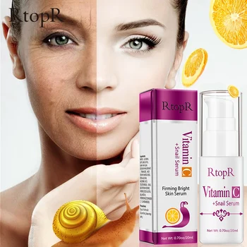 RtopR C-Vitamin Sneglen Anti Wrinkle Firming Lyse Guld Polypeptid Hyaluronsyre Kollagen Acne Rynke Fugtgivende Serum