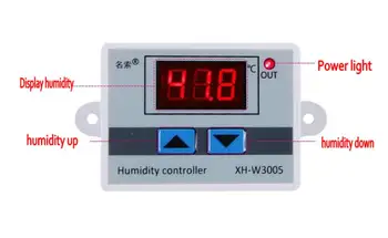 W3005 220V og 12V 24V Digital Luftfugtighed Controller instrument, Fugtighed kontrol Skifte hygrostaten Hygrometer SHT20 Luftfugtighed sensor