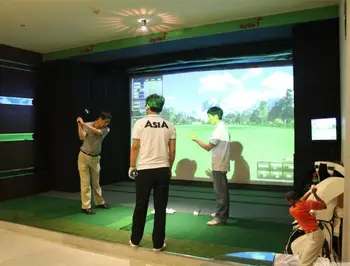 300cm x 200cm Golf Simulator Skærm Indendørs Træning Indvirkning lærred Hvid Klud Til Golf Motion Golf Mål F