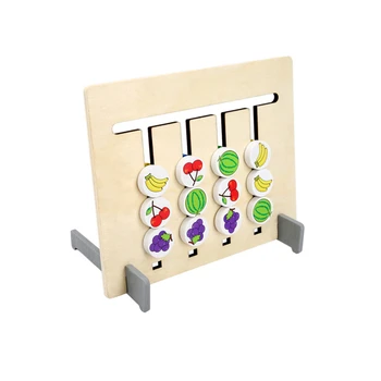 Ny Stil Fire farver/frugt Matchende Spil Montessori Træ-Legetøj til børn Logik dobbelt-sidet børns Uddannelsesmæssige Legetøj Gaver