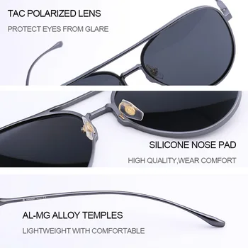 VEGOOS Mænd Polariserede Solbriller UV400 Klassiske Pilot Style Luftfart AL-MG Legering Sol briller for at Køre Oculos Masculino #8072