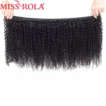 Miss Rola Brazilian Hår Bundter med Lukning Kinky Curly 3 Bundter med 4*4 Lukning af Remy Human Hair Hair Extensions