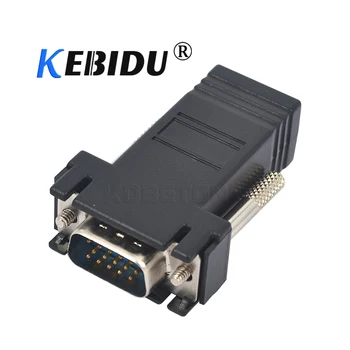 Kebidu 5pcs Cat5 Cat5e RJ45 til VGA Udvidelse Ledning Extender Mand Til Lan Ethernet-Female Adapter Computer Ekstra Skifte Konvertere