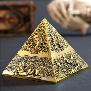 Europæisk Stil Askebæger Egyptiske Farao Pyramide Askebæger Hjem Decro Møbler Tin Legering Askebæger Hjem Dekoration Tilbehør