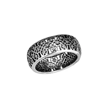Original 925 Sterling Sølv Dekorative Vintage Ring Cubic Zirconia Passer Til Engagement Ring Smykker Kvinder Gave