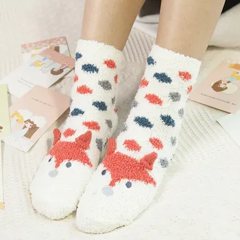 MIARHB 1 Par Kvinder Sokker af Bomuld Harajuku Blød Komfort Varme Sokker Vinter Joker skarpetki Søde Sok Coral velvet boot socks