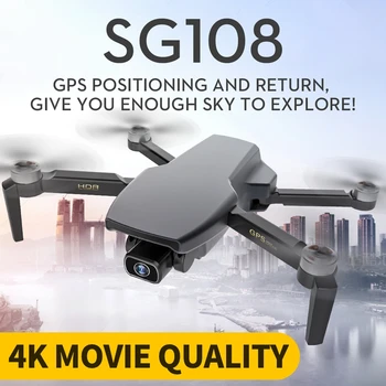 SG108 Drone 4k Professionel Dron Gps Quadcopter Fpv Drone Med Kamera, HD-4k-Vidvinkel Dron Lang batterilevetid Rc Droner Gps Gave