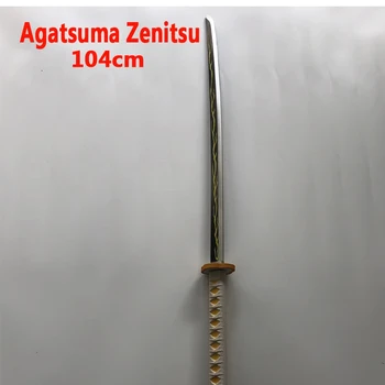 Anime Cosplay Kimetsu ingen Yaiba Sværd Våben Demon Slayer Agatsuma Zenitsu 1:1 Sværd Animationsfilm Ninja Kniv PU toy 104cm