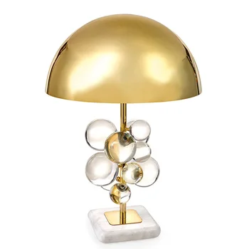 LukLoy Post-Moderne Crystal LED-bordlampe til Soveværelse Sengen Luksus Krystal Bord Lampe til stuen Guld Metal, Marmor Lys
