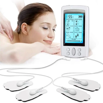 Muskel Terapi Stimulation Ti Enhed Tilstande-Elektrisk Massage til Lindring af Smerter Let Justerbar LCD-Skærm, Silver Grey Kompakt